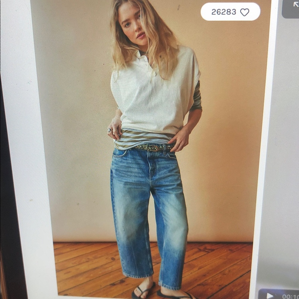 NWOT We The Free Deep Trance Dropped Boyfriend Denim Jeans